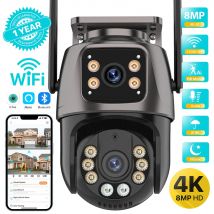 4K 8MP HD Wifi Kamera PTZ Zewnętrzna 4MP Podwójny obiektyw Podwójny ekran AI Automatyczne śledzenie Kamera IP CCTV Audio Video Monitoring P2P iCSee