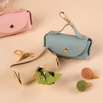 Toilette in pelle per esterni per animali domestici, dispenser portatile per sacchetti per cacca di animali domestici, borsa per cacca di cane multicolore