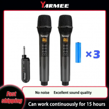 YARMEE Professional UHF Wireless Microphone Handheld Karaoke Mic Speaker With Rechargeable Lithium Battery Receiver For Singing