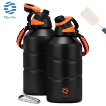FEIJIAN Thermos Bottiglia da 1,9 litri Bottiglia d'acqua termica in acciaio inossidabile di grande capacità Boccetta per vuoto fredda e calda con palestra in corda