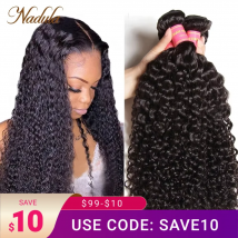 Capelli Nadula Tessuto brasiliano per capelli ricci 3 pacchi/4 pezzi Fasci di capelli brasiliani Affare Estensioni dei capelli umani vergini ricci 8-26 pollici