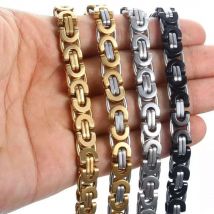 Edelstahl Männer Vergoldet Silber Kette Halskette Männliche Bremse Flache König Rock Mode Hand Zubehör Drop Shipping