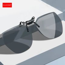 KLASSNUM Männer Polarisierte Clip Auf Sonnenbrille Frauen Flip Up Sonnenbrille Platz Cut Rand Linsen Fahren Nachtsicht Angeln Schutzbrille