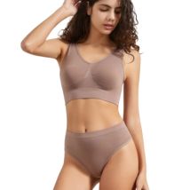 Nahtlose Bh Set Frauen Drahtlose Tanks Bh Weibliche Low Rise Thongs Höschen Sexy Dessous Set Bequeme Unterwäsche Dessous S-5XL