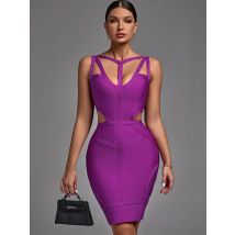 Lila Verband Kleid 2022 Neue frauen Bodycon Kleid Elegante Sexy Strappy Abend Club Party Kleid Hohe Qualität Sommer Outfits
