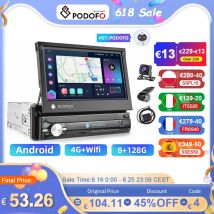 Podofo 1Din autoradio Android CarPlay lettore Video multimediale 7 "schermo retrattile navigazione