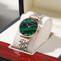 2023 Neue Design-Uhren, grünes Malachit-Zifferblatt, japanisches Damen-Quarzwerk, Edelstahlarmband, wasserdichte Uhren für Damen