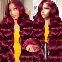 Parrucca bordeaux 99j capelli umani 13x6 HD parrucca frontale in pizzo 250 densità onda del corpo parrucche anteriori in pizzo 13x4 parrucche per capelli umani per donne nere