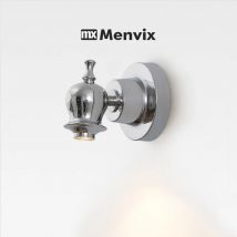 Menvix Art Deco Chrom-Wandleuchte, 3000 K, kleine Chrom-Wandleuchte für Schlafzimmer, Nachttisch, Treppe, Wohnzimmer, Hotel – Atmosphärenbeleuchtung