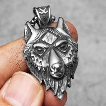 Viking Wolf Runes Men Necklaces With Pendant Stainless Steel Jewelry For Male Women Punk Hip Hop Accessories Gifts Wholesale