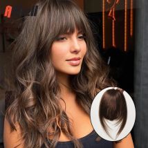 100% remy menschliches Haar Pony für Frauen 4,5 Zoll dunkelbraun menschliches Haar Verlängerung sclip in menschlichem Haar Luft Pony glattes Haarteil