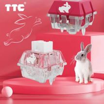TTC Rabbit Silent Switch RGB-Version, transparent, rosa, 5 Pins, 42 g, individuelle mechanische Tastaturschalter, schnelle Geschwindigkeit, feine Schmierung