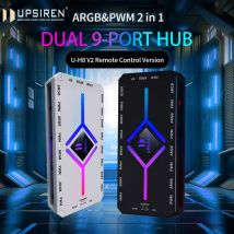 UPSIREN U-H8 5V 3PIN ARGB e 4PIN PWM HUB Case del computer Ventola Luce sincrona Design magnetico inferiore con telecomando