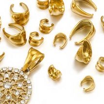 20/50 pezzi in acciaio inossidabile placcato oro fermagli melone connettore gioielli lucido per ciondolo collana fai da te che realizza accessori all'ingrosso
