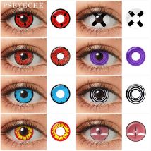 Pseyeche 14MM Sharingan Rinnegan Halloween Kontaktlinsen Sclera Linsen Cosplay Kontakte Augenkontaktlinse Verrückte Linse für Augen
