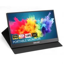 VISUAL BEAT Monitor portatile 15.6 "FHD 1080P USB-C Display del Computer pannello IPS HDR con Dual-Speakers HDMI VESA per Laptop Mac PC