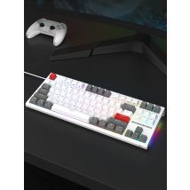 RK ROYAL KLUDGE R87 Russian Mechanical Keyboard 87 Keys RGB Backlit Hot-swappable Wired Gaming Keyboard Customised Keycaps