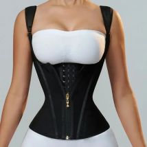 Fajas Colombianas Body Shaper Shapewear Gilet da donna Top Doppia compressione Vita Trainer Corsetto Cerniera regolabile e occhi a gancio