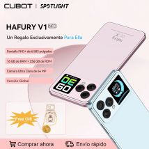 Cubot Hafury V1, Smartphone Android, Octa-core, 16GB RAM(8GB+8GB ampliado), 256GB ROM, Pantalla dual, Cámara de 64MP, Cámara Selfie de 32MP, NFC, Versión global, moviles baratos 2024, 4G movil,