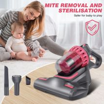 BRIEFNESS Aspirapolvere portatile senza fili UV antipolvere per acari con filtro HEPA 3 in 1 per la pulizia profonda del divano letto