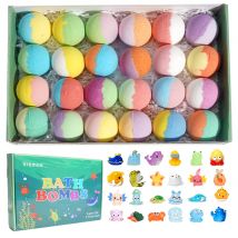 Bombe da bagno per bambini con sorpresa all'interno, confezione da 24 bombe da bagno per bambini, set regalo, bagnoschiuma naturale organico per bambini, frizzante per ragazze e ragazzi