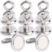 25 mm Neodym-Magnethaken, 18 kg extra starkes magnetisches Angeln, Magnet-Haltemagnete mit Öse, Angelmagnete, Topfmagnet