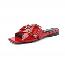 Women's Genuine Leather Slippers Summer Luxury Designer Outdoor Fashion Women's Shoes Low Heel Party Shoes Beach Shoes Large 44