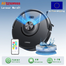 Laresar Mars01 Robot aspirapolvere 5000 Pa Robot aspirapolvere con ricarica automatica con mappatura intelligente e zone No-Go personalizzate per la pulizia della casa