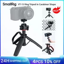 Treppiede Vlog SmallRig VT-15 a forma di moschettone con gancio Mantis 360 °   Selfie Stick allungabile con testa a sfera per telefono con fotocamera d'azione DSLR