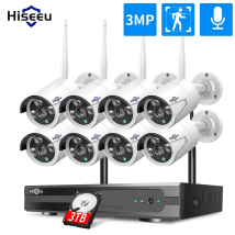 Kit di Telecamere di Sicurezza WIFI Hiseeu 5MP con Rilevamento Umano, Visione Notturna IR, Sistema di Telecamere IP, NVR 10CH, Sistema di Sorveglianza CCTV Wireless
