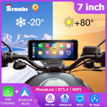 Srnubi 7-calowy motocykl Przenośna nawigacja GPS Bezprzewodowy Carplay Android Auto IP67 Wodoodporny motocyklowy wyświetlacz dotykowy