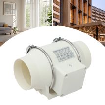 Ventilatore a tubo Ventilazione a condotto in linea, 100mm 4" Estrattore d'aria 220m3/h, per uso domestico, ufficio, giardino, sistema di ventilazione con spina UE 220V