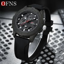Ofns Top-Marke Trend Herren Quarzuhr Business Herren Uhren Silikon Sport wasserdichte Militär Quarz Chronograph Armbanduhr