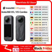 Insta360 X5 Action Camera 2025 nuove lenti sostituibili 8K 30fps Triple AI Chip Superior Low Light 185 Mins Run Life Insta 360 X5