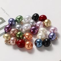 20/30/50pcs Colorful Half Domed Pearl Buttons Metal Shank Mushroom Pearl Button For Clothing Woman Kids Decor Mini Sewing DIY