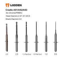 Dental Materials Milling Burs Cradle A51A52 A53 for Zirconia PMMA Grinding Drills D3 * 40L Diamond DC NC Denstist Tools