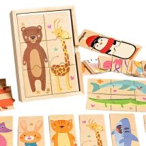 DIY Cartoon Tier Puzzle Wort Tier Erkenntnis Paarung Montessori Pädagogisches Spielzeug Für Kinder Kinder