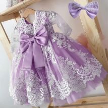 Neues Baby kleid für Langarm 1-5y Kleinkind Spitze Kleidung Kinder 1. Geburtstag Kleidung kleine Mädchen Tutu Prinzessin Hochzeits feier Kleid