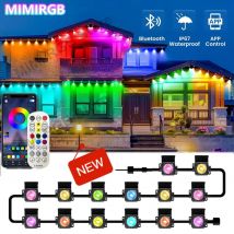 Nowe Czarne RGB Listwy LED na Wieżyczki Trwałe Zewnętrzne Lampki Sznurowe Sterowane Aplikacją Bluetooth Tryby Scen Domowa Impreza Ślubne Oświetlenie