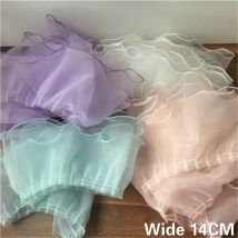 14CM Breite Doppelschichten Luxus Plissee Organza Stoff Rüschenbesatz 3D Spitze Fransenband Hochzeitskleid Kragen DIY Nähzubehör