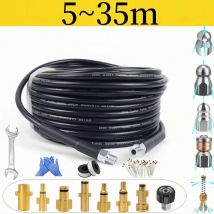 Kit de limpieza de mangueras de drenaje de alcantarillado de 5 - 35m boquilla de limpieza de mangueras de limpiador de alta presión para Karcher Lavor Bosch Nilfisk Huter Kranzle Hammer Elitech