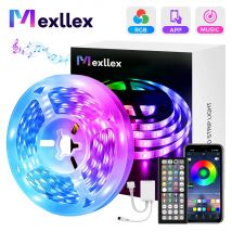 Mexllex 30M/20M/15M RGB-LED-Streifen mit App und Fernbedienung, Timer-Einstellung, Synchronisierung mit Musik, dimmbarer Farbwechsel für Spiele