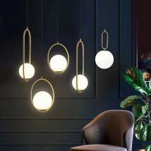 Moderne LED runde Glaskugel Pendel leuchte Esszimmer Eisen Pendel leuchte Decke Hängelampe für Wohnzimmer Kronleuchter Schlafzimmer Lampe lampe wohnzimer kronleuchter hängelleuchte pendelleuchte
