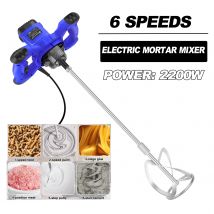 NEUE 2200 W Handheld Beton Mixer Maschine Paddel Mixer Einstellbare 6 Geschwindigkeit Rührer Elektrische Mix Rühren Werkzeug M14 Mischen Stange