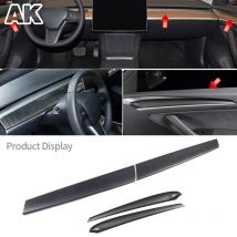 Für Tesla Modell 3 Für Tesla Modell Y 2011-2022 Real Carbon Fiber Auto Innen Tür Trim Panel Abdeckung Trim Aufkleber auto Zubehör