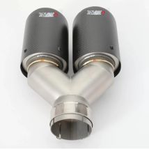 1 Stück Auto Carbon Faser Matte Schalldämpfer Spitze Y Form Doppel Ausgang Auspuffrohr Schalldämpfer Düse Dekoration