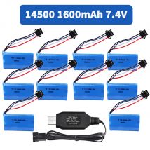 14500 7,4 V 1600 mAh Li-Ion Batterie Batterien Für Ferngesteuerte Hubschrauber quadcopter RC Auto Lkw Spielzeug Teile mit SM-4P stecker