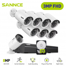 SANNCE 8CH POE 5MP NVR Kit CCTV Sicherheitssystem 4/6/8 stücke 2MP IR Outdoor Wasserdichte IP Kamera
