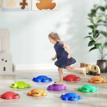 AIYAPLAY pietre di bilanciamento pietre per bambini 9 pezzi Pietre di equilibrio impilabili antiscivolo Pietre miliari per bambini
