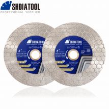 SHDIATOOL 2 Stück Dia125 mm doppelseitige Trennscheibe Diamant-Sägeblatt Schleifscheibe für Keramikfliesen Marmor 5 Zoll Schneidplatte